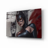 Cat Woman Glass Wall Art.